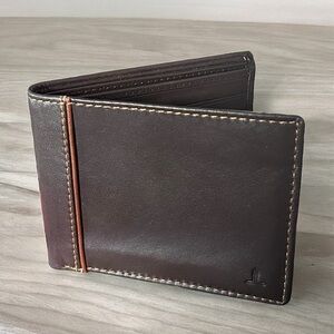 Classic Dark Brown Genuine Leather Bi-Fold Wallet